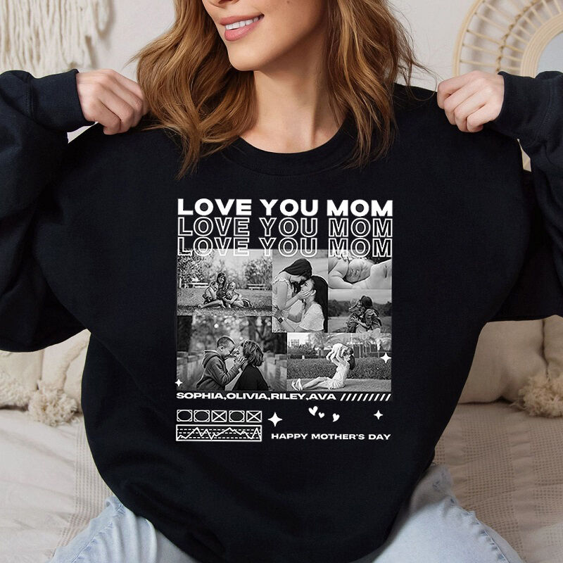 Sudadera personalizada te quiero mamá con diseño elegante de fotos regalo perfecto para el Día de La Madre