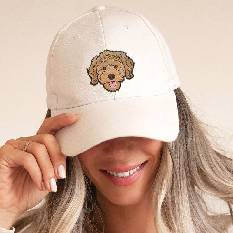 Personalized Hat Custom Embroidered Pet Head Color Photo Adorable Gift for Pet Lovers