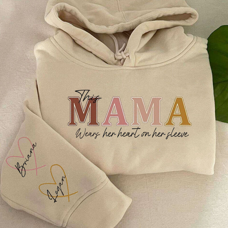 Sudadera con capucha personalizada esta mamá lleva su corazón en la manga regalo cálido para el Día de La Madre