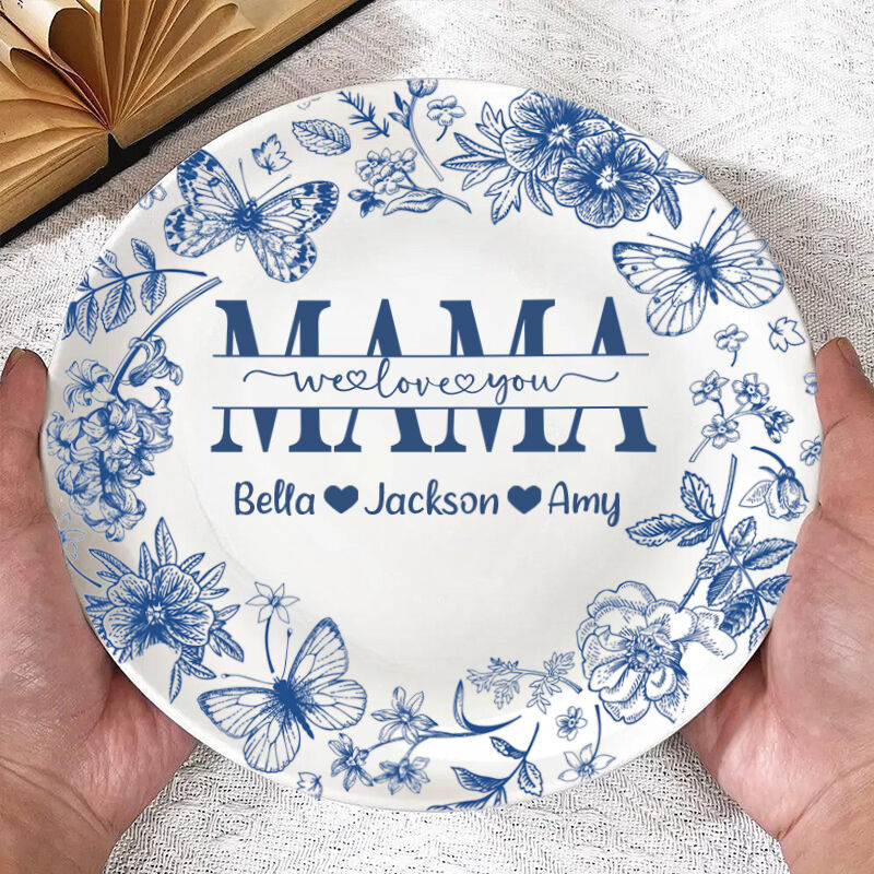 Personalized Name Plate with Different Flowers Pattern Perfect Gift for Mother