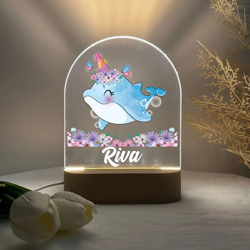 Personalized Name Night Light with Dolphin Pattern Funny Gift for Baby