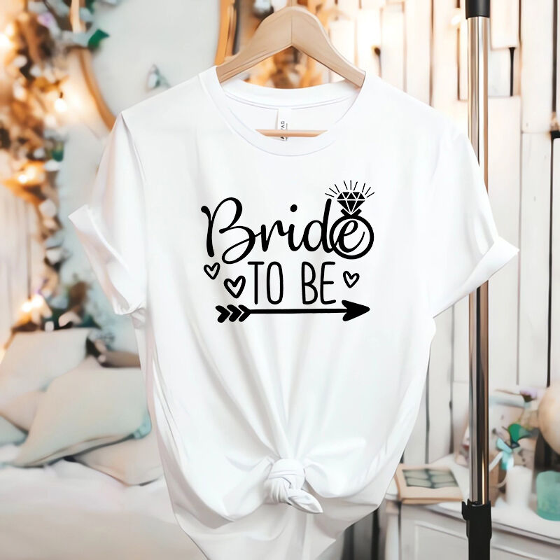 Personalized T-shirt Bride To Be with Diamond Pattern Perfect Gift for Wedding Friends
