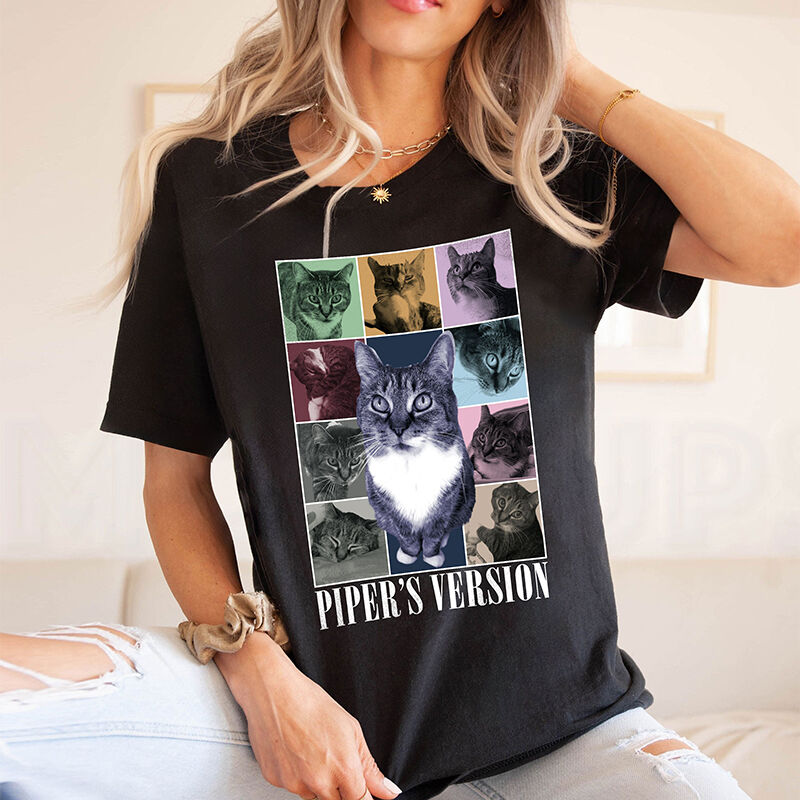 Personalized T-shirt Your Pet's Version with Custom Photos Chic Design Attractive Gift for Pet Lovers