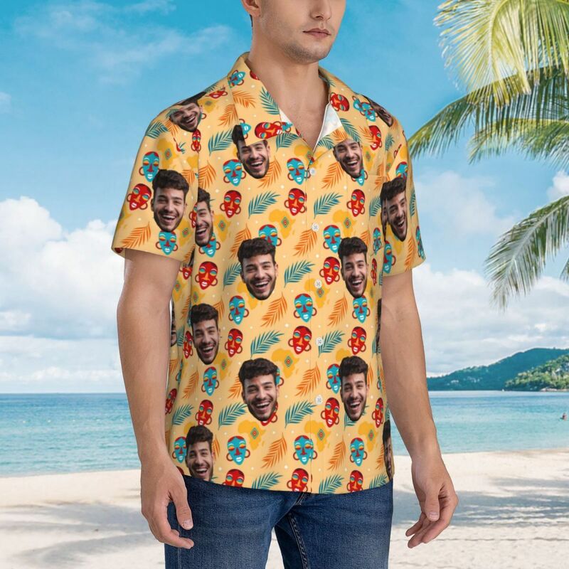 Camicia personalizzata stile tropicale Foglie regalo unisex per amici