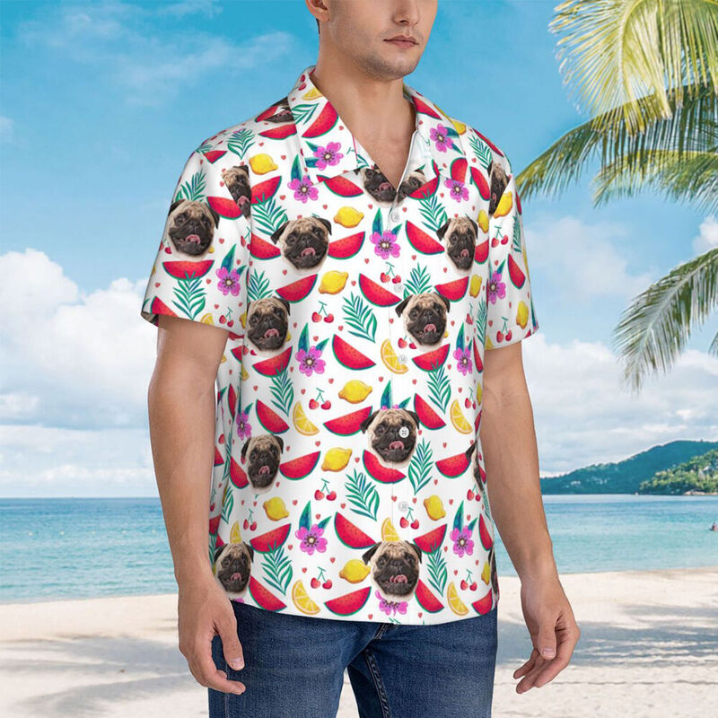 Camicia hawaiana tropicale unisex personalizzata per animali domestici