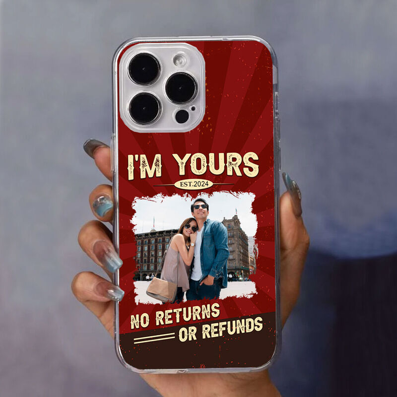 Funda de móvil personalizada con foto de pareja, regalo de Navidad para novia