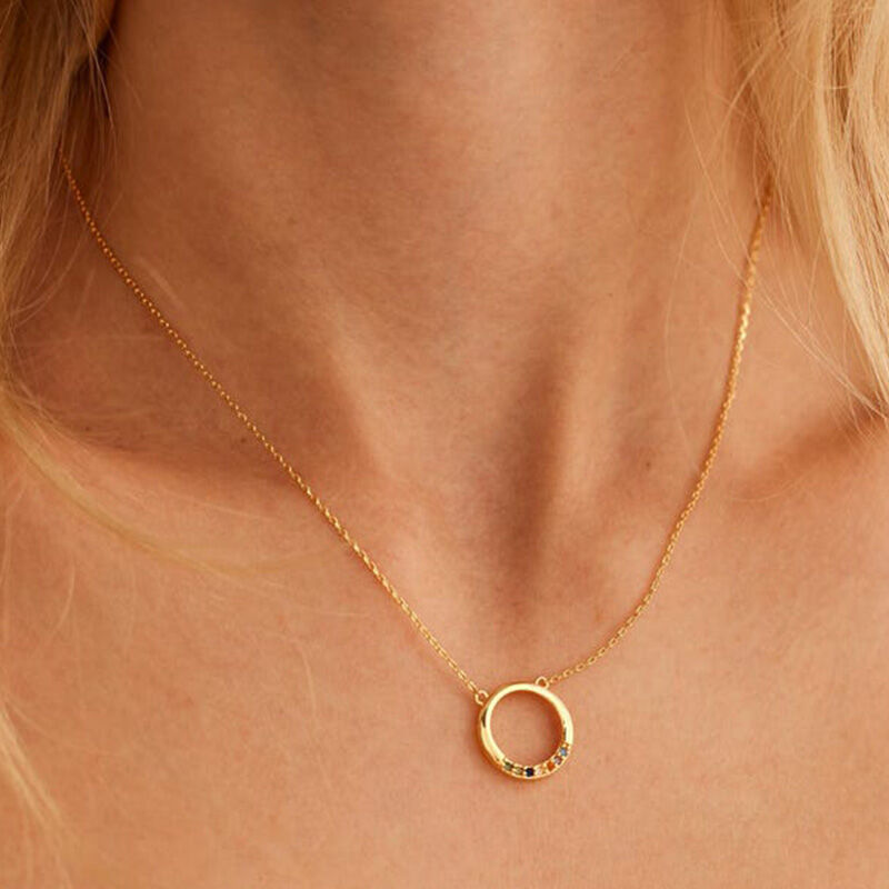 Personalized Ring Birthstone Necklace Wonderful Gift For Grandma