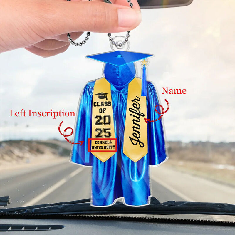 Personalized Acrylic Car Pendant Auto Accessories Graduation Gift for Students