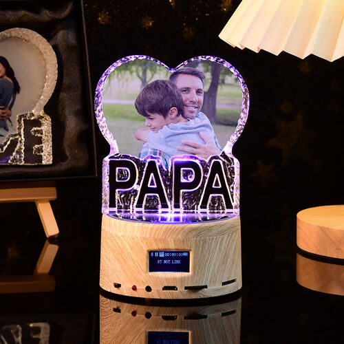 Altavoz bluetooth personalizado color lámpara cristal para papa