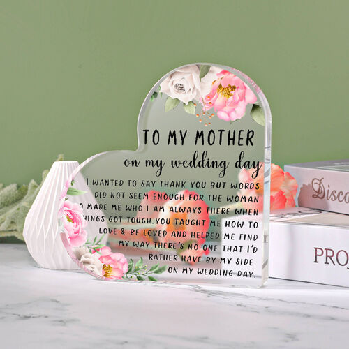 Gift for Mother "I Wanted to Say Thank You But Words Did Not Seem Enough" Heart Shaped Acrylic Plaque