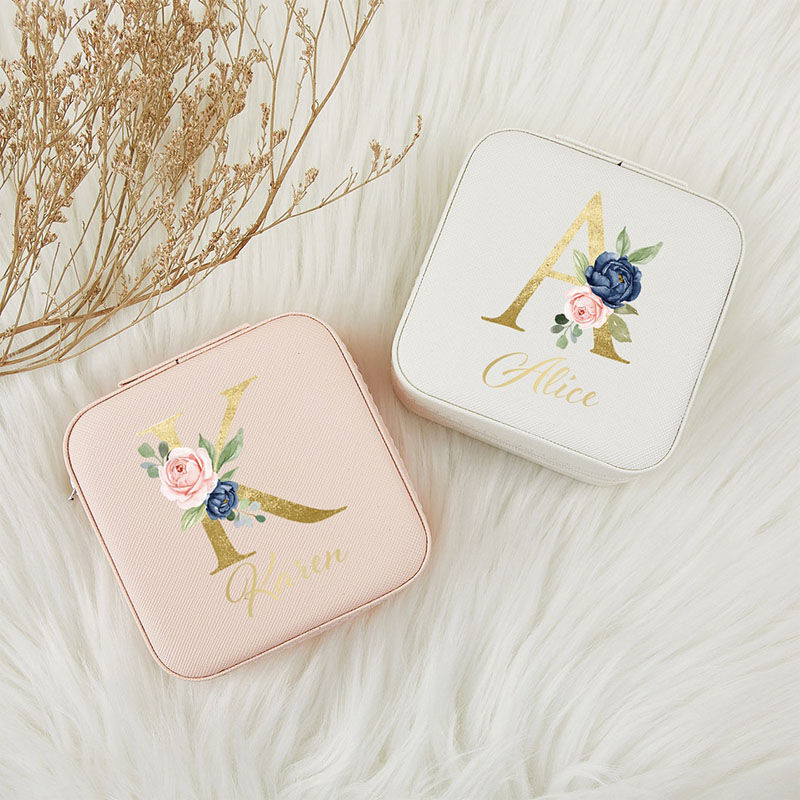 Personalized Jewelry Box Customized With Name And Initials Beautiful Gift For Friends