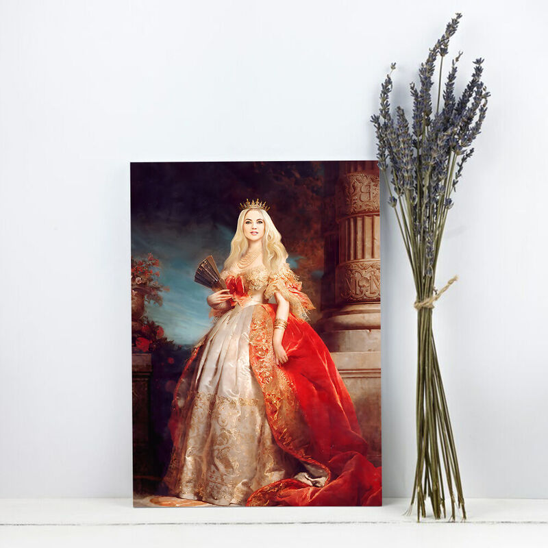 "The Queen of Roses" Personalized Royal Photo Frame Customized Head Photo for Her