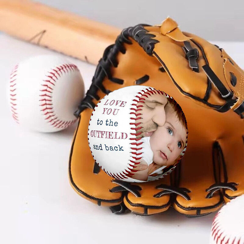 Gepersonaliseerd honkbal met foto's cadeau voor vader
