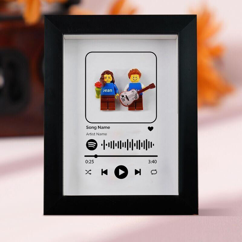 Cadre photo personnalisé pour figurine avec Spotify, cadeau romantique pour les mélomanes
