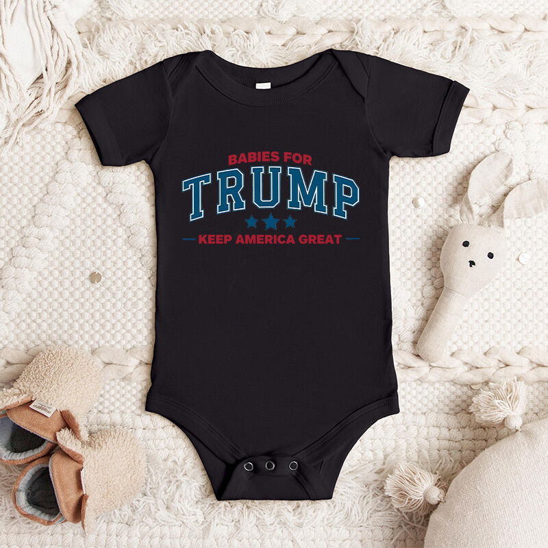 Mono de bebé personalizado para bebés con diseño divertido y genial de Trump para baby shower