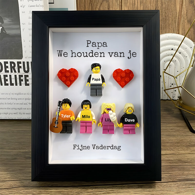 Gepersonaliseerd bakstenen fotolijst cadeau voor de beste papa