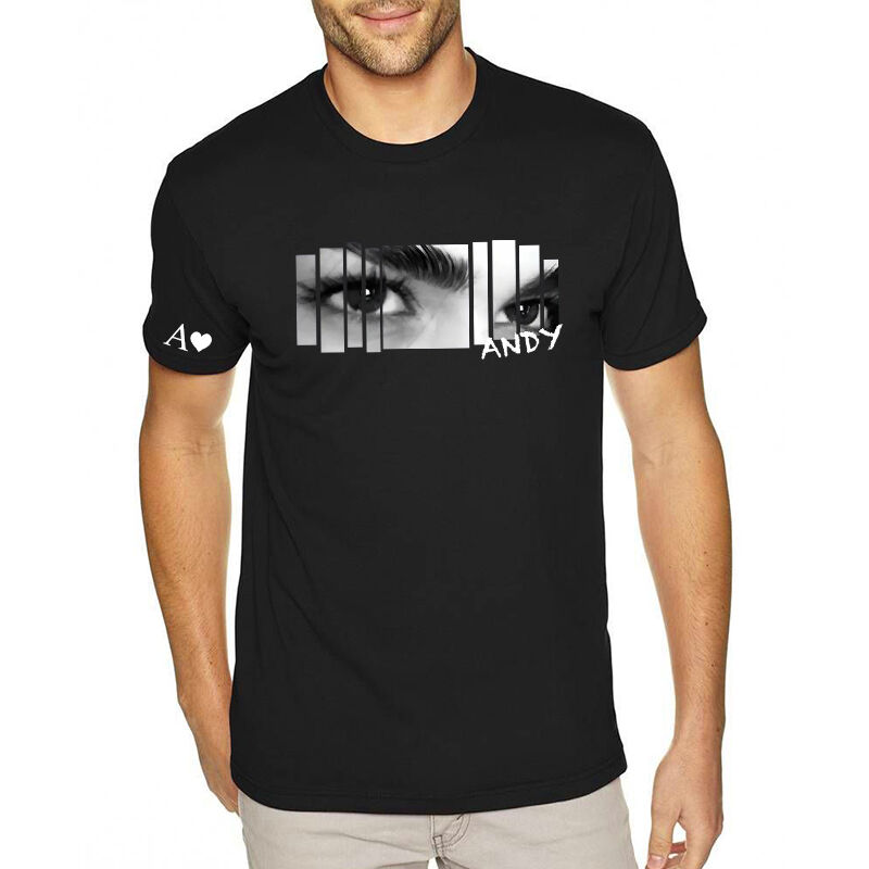 T-shirt personnalisé avec les yeux de votre petite amie design tendance cadeau idéal pour la Saint Valentin pour les couples