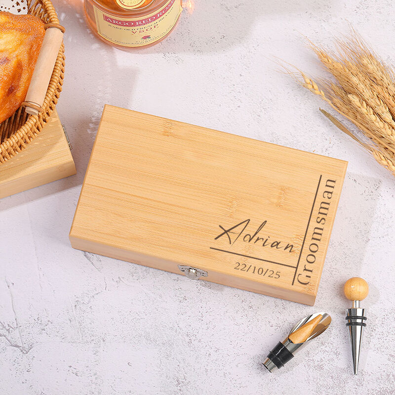 Juego de abrebotellas personalizado de líneas sencillas. Información personalizada. Diseño exquisito. Regalo para amantes de las bebidas.