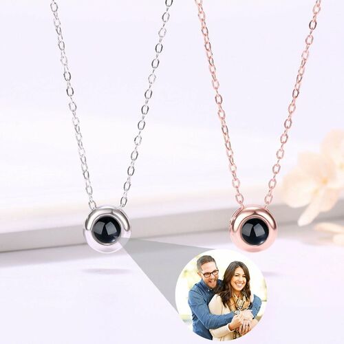 Personalized Photo Projection Necklace- To Lover-I Love You-Circle Shape