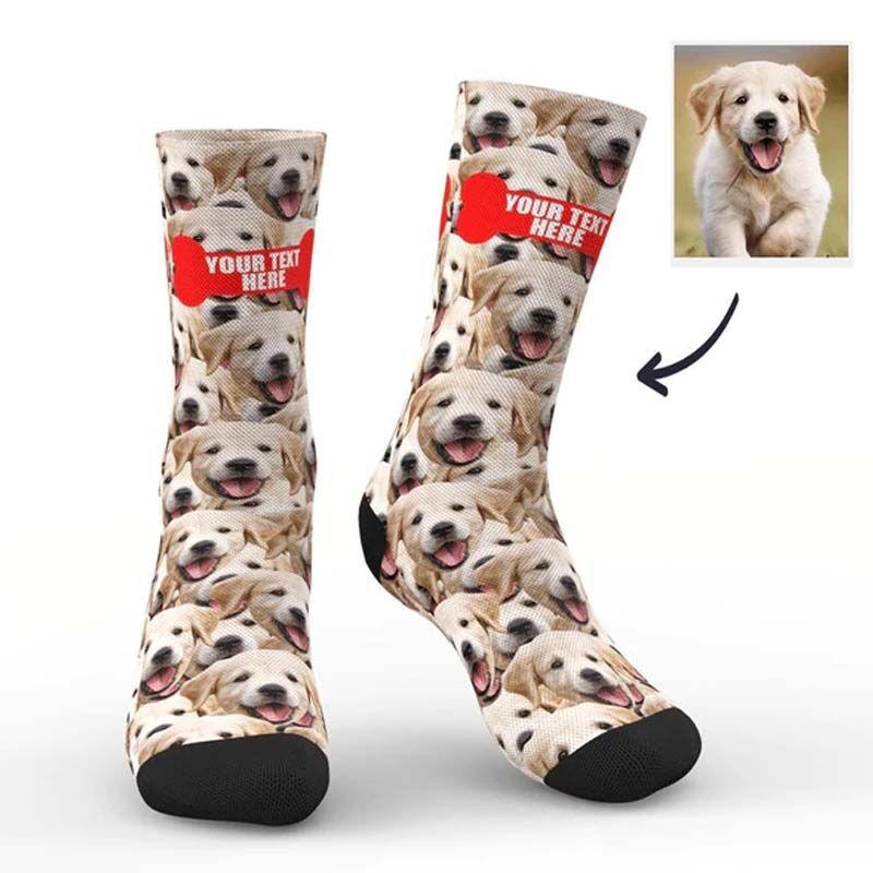 Customized Face Full Print with Lettering Picture Socks Gift