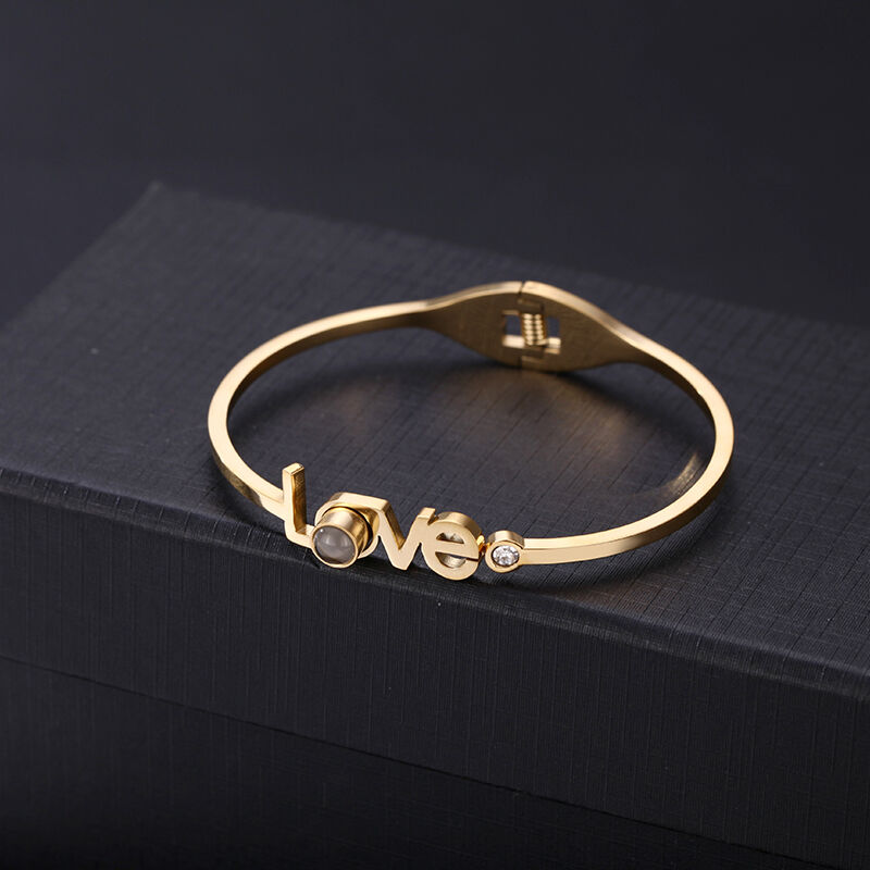 Brazalete personalizado de proyección de foto en con letras "LOVE" regalo para amigoss