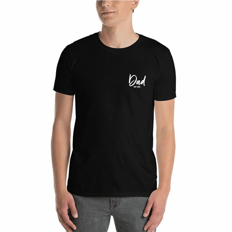 T-shirt personalizzata con nome e messaggio personalizzato per il caro papà