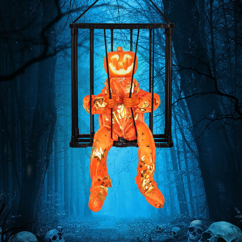 Screaming Luminous Cage Ghost Horror Themed Halloween Decoration