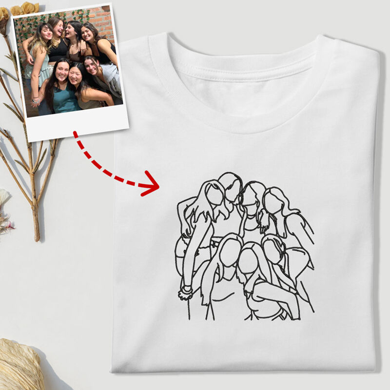 Personalized Sweatshirt Custom Embroidered Group Photo with My Sister Family Best Gift for Friends