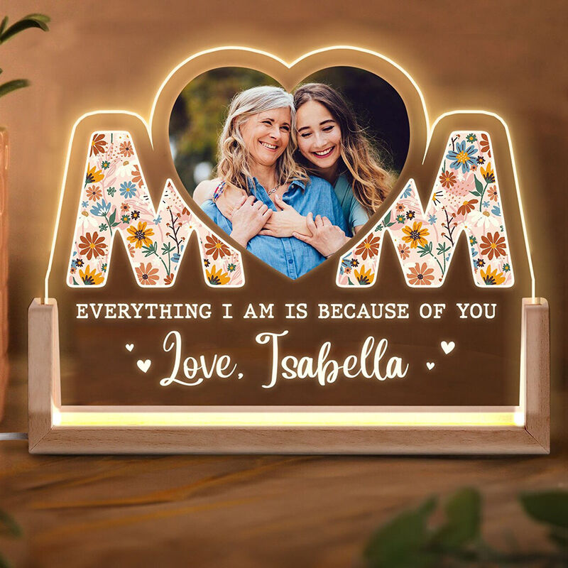 Personalized Picture Night Light Beautiful Present for Mom