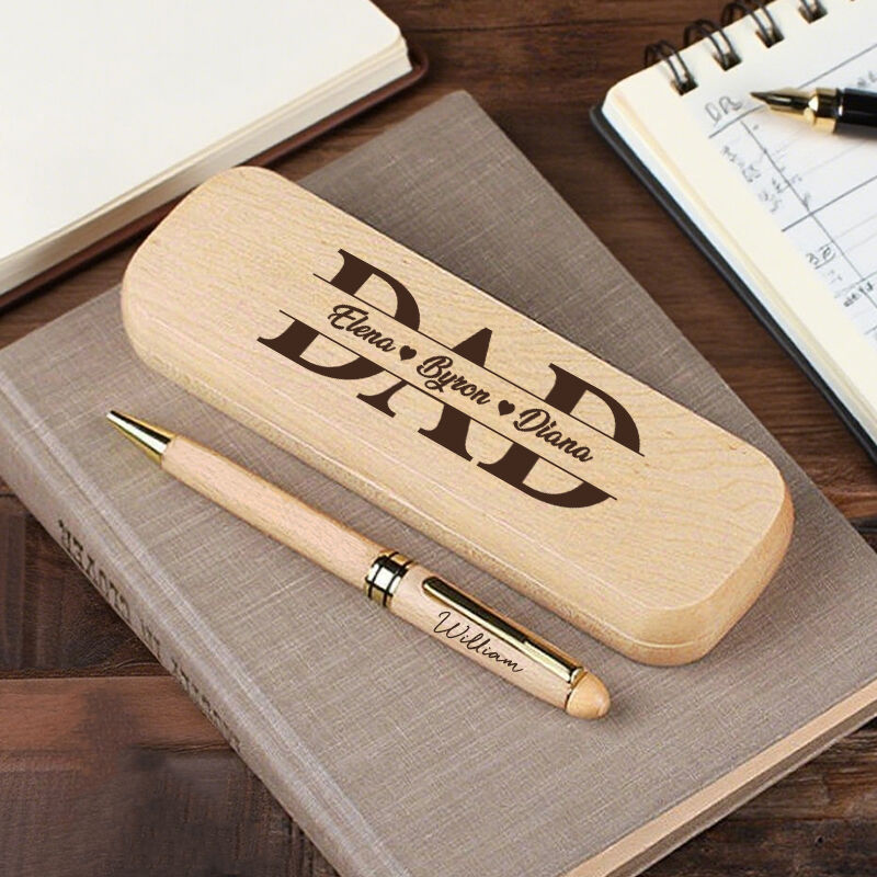 Personalisierte Schreibset Individuelle Namen Papa Muster-Design Perfektes Geschenk zum Vatertag