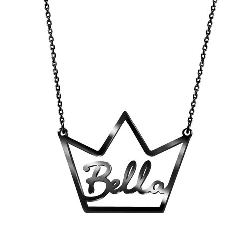 "You Are The Queen" Personalized Crown Name Necklace