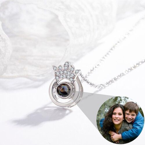 Personalized Photo Projection Necklace-Crown Shape