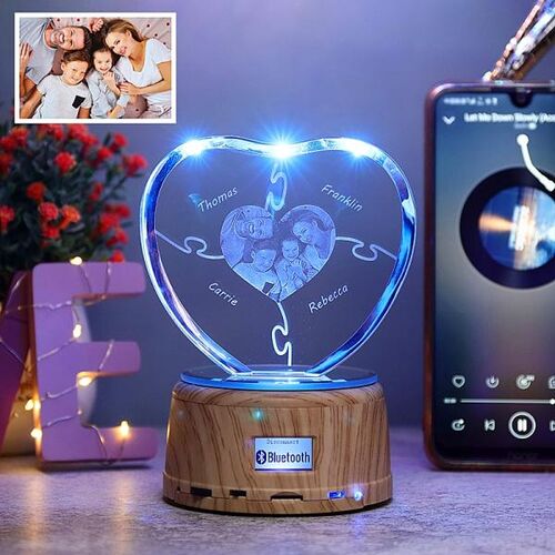Custom Love Crystal Puzzle Lamp Bluetooth Speaker