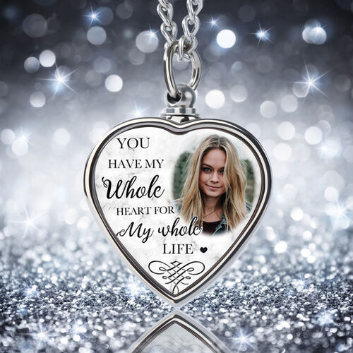 "You Have My Whole Heart" Personalisierte Foto Urne Halskette