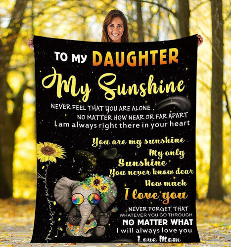 To Daughter from Mom Love Letter Flannel Blanket Warm Gift