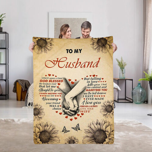 "Always Love You"Personalized Love Letter Blanket to My Husband from Your Wife