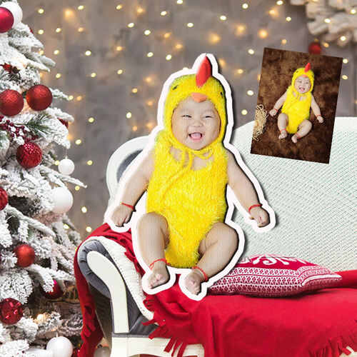 Almohada con foto personalizada 3D de niño lindo regalo divertido para navidad