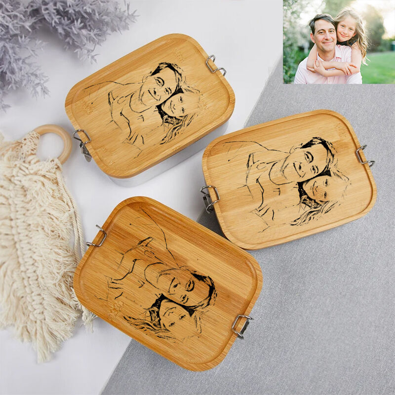 Personalized Lunch Box Custom Sketch Photos Kids Gifts