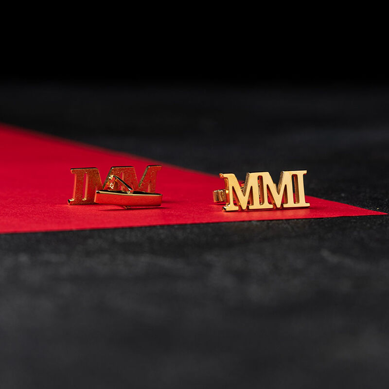 Gemelos personalizados personalizados con iniciales de tres letras, diseño sencillo, regalo elegante para él o su marido