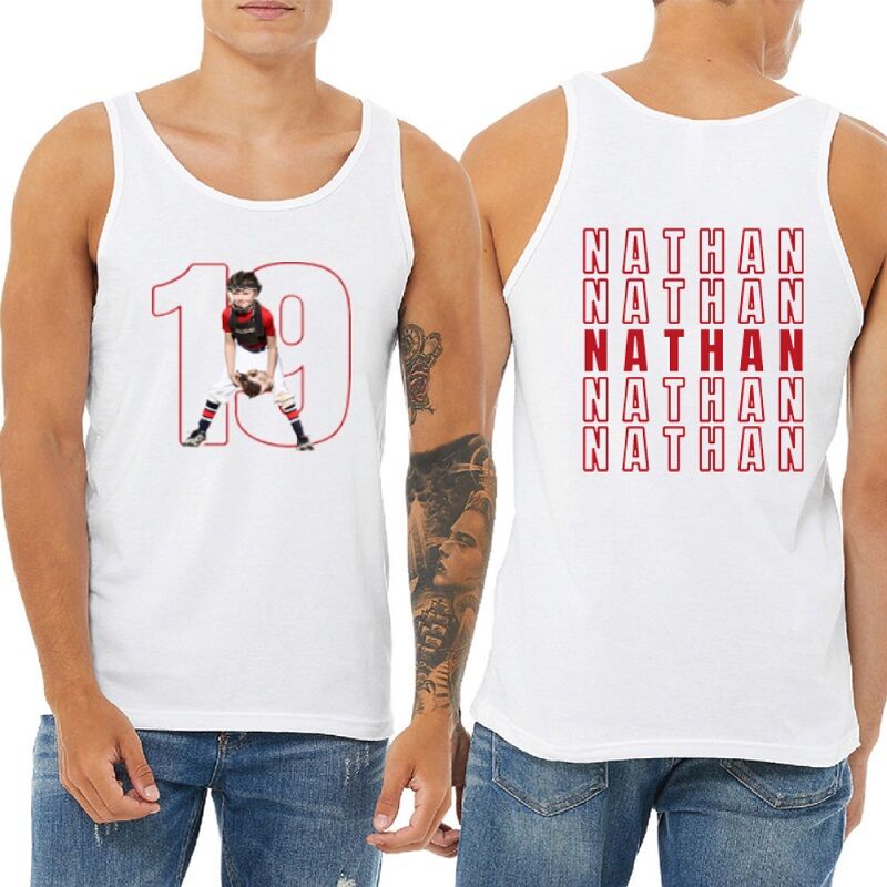 Personalized Tank Top Custom Sport Photo with Cool Name Design Attractive Gift for Sports Lovers
