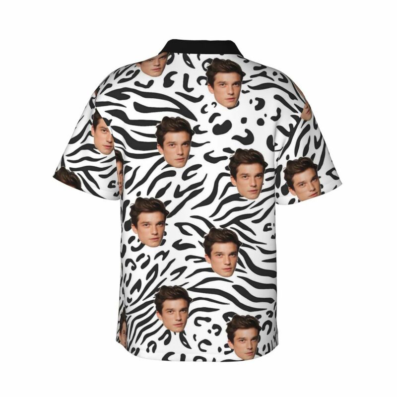 Personalized Hawaiian Shirt Zebra Print Couple Short Sleeves Look for Vacation