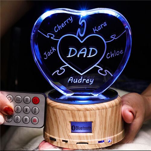 Personalisierte Liebe Bluetooth Kristall Lampe Name Puzzle