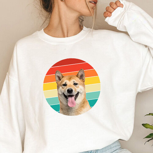 Personalisiertes Sweatshirt mit individuellem Bild im Retro-Sonnenuntergang-Stil für die beste Mutter