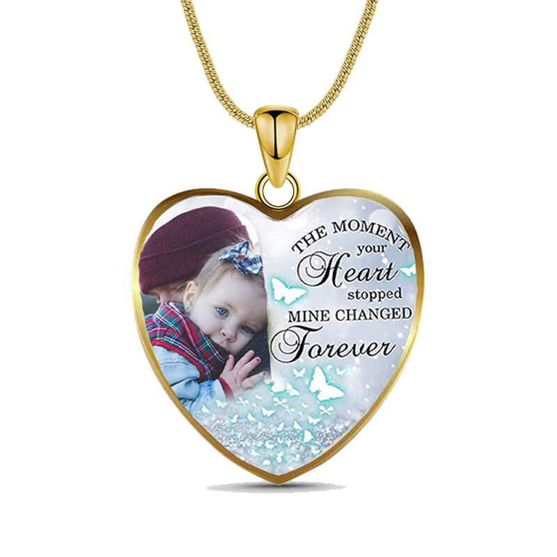 "The Moment Your Heart Stopped" Custom Photo Necklace
