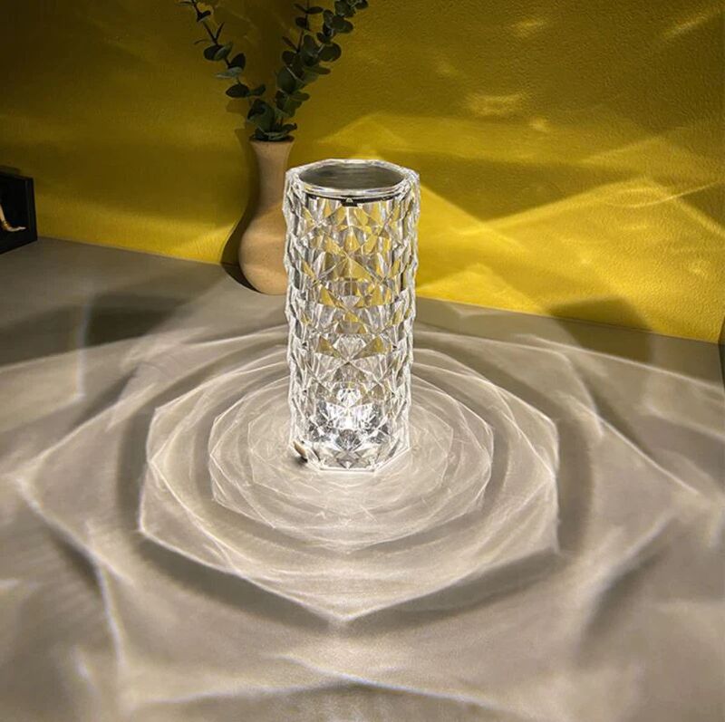 Rechargeable Crystal Table Lamp With Touch Control For Home Decoration