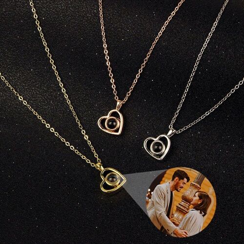 Personalized Photo Projection Necklace - Heart