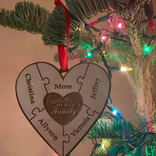 Personalized Heart Wooden Name Puzzle Christmas Decoration