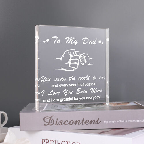 Gift for Dad "I Love You Ever More" Square Acrylic Plaque