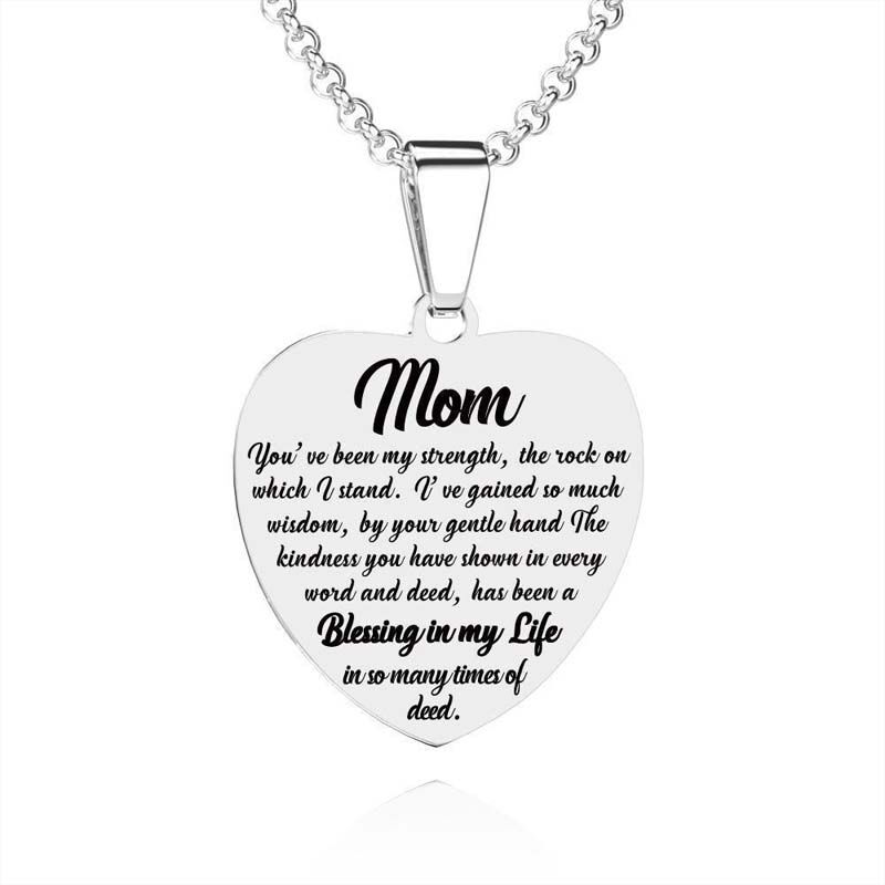 "To My Mom" Custom Heart-shaped Necklace Mother's Day Gifts Style A