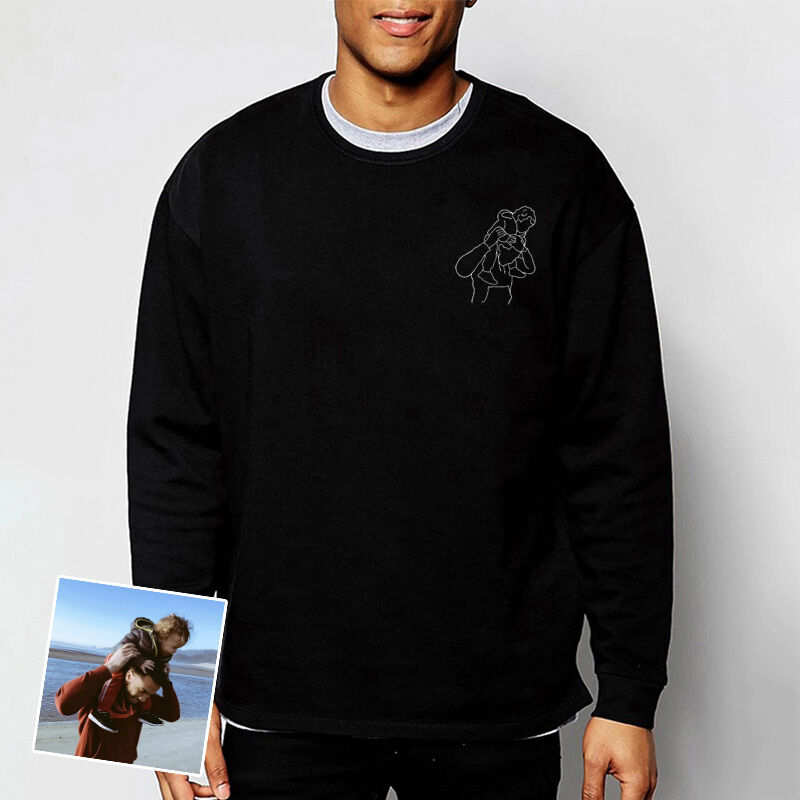 Personalized Sweatshirt with Custom Picture Design for Father's Day Gift